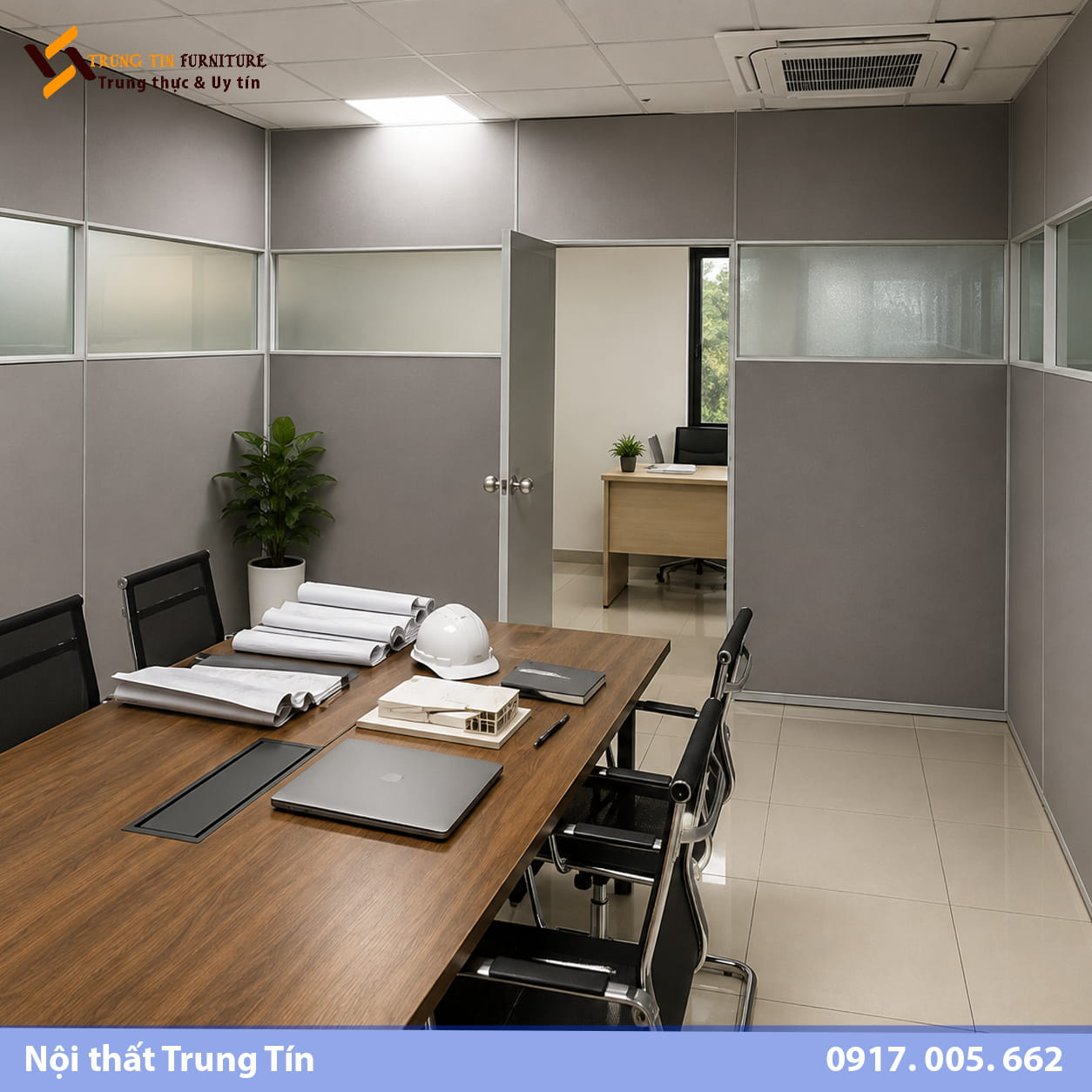 Vách ngăn nhôm kính MDF phân khu văn phòng VACH-005 Vách ngăn nhôm kính MDF phân khu văn phòng VACH-005