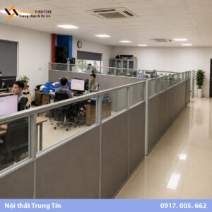 Vách ngăn nhôm kính MDF phân khu văn phòng VACH-005