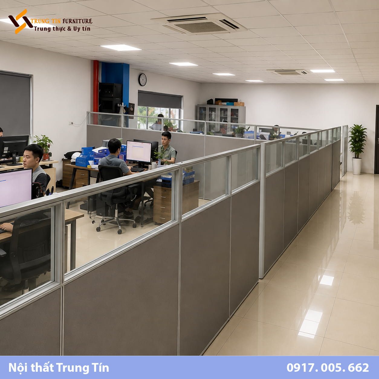 Vách ngăn nhôm kính MDF phân khu văn phòng VACH-005 Vách ngăn nhôm kính MDF phân khu văn phòng VACH-005