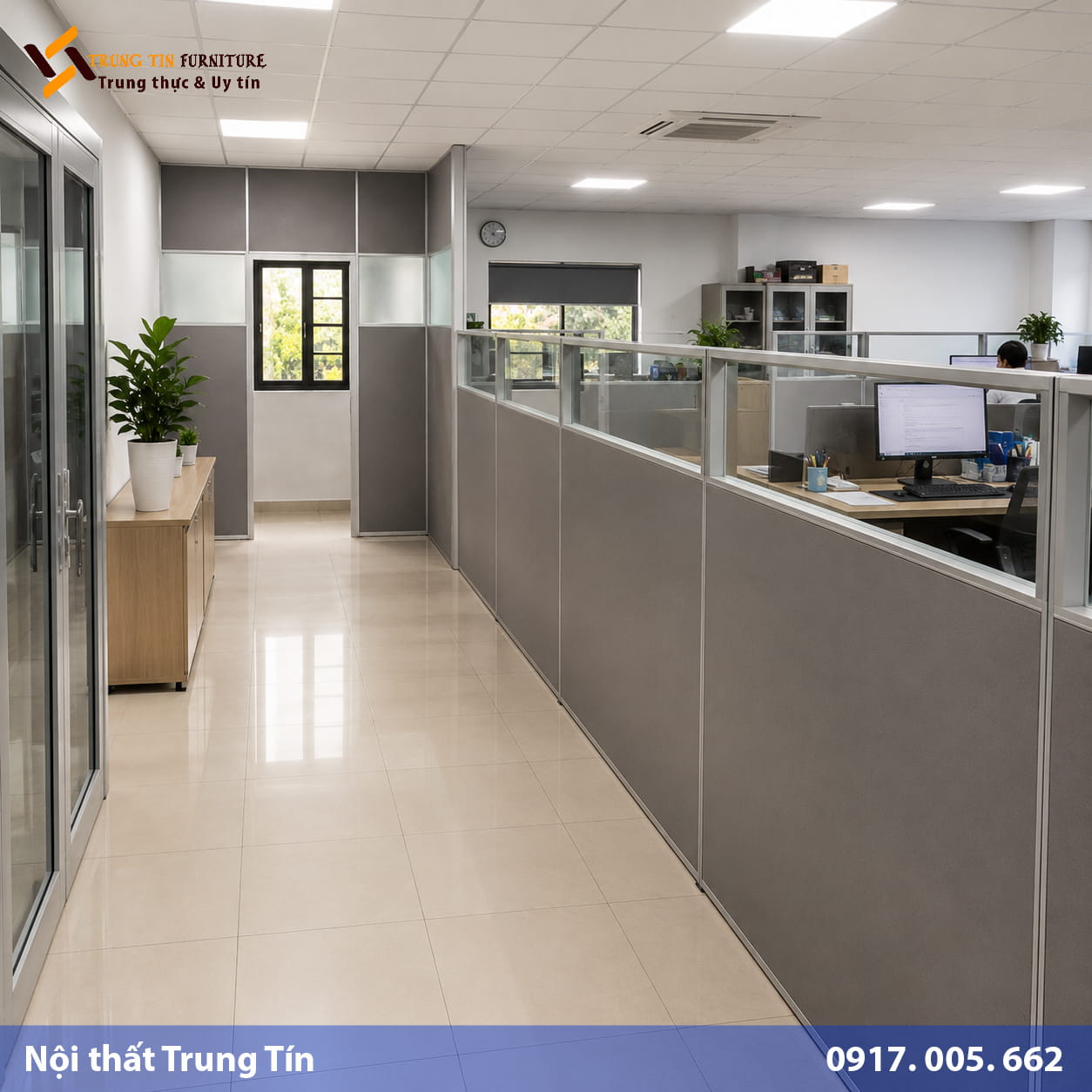 Vách ngăn nhôm kính MDF phân khu văn phòng VACH-005 Vách ngăn nhôm kính MDF phân khu văn phòng VACH-005