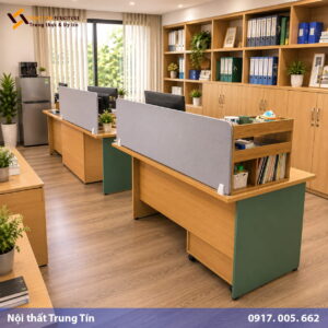 Vách ngăn bàn làm việc bằng gỗ VACH-006