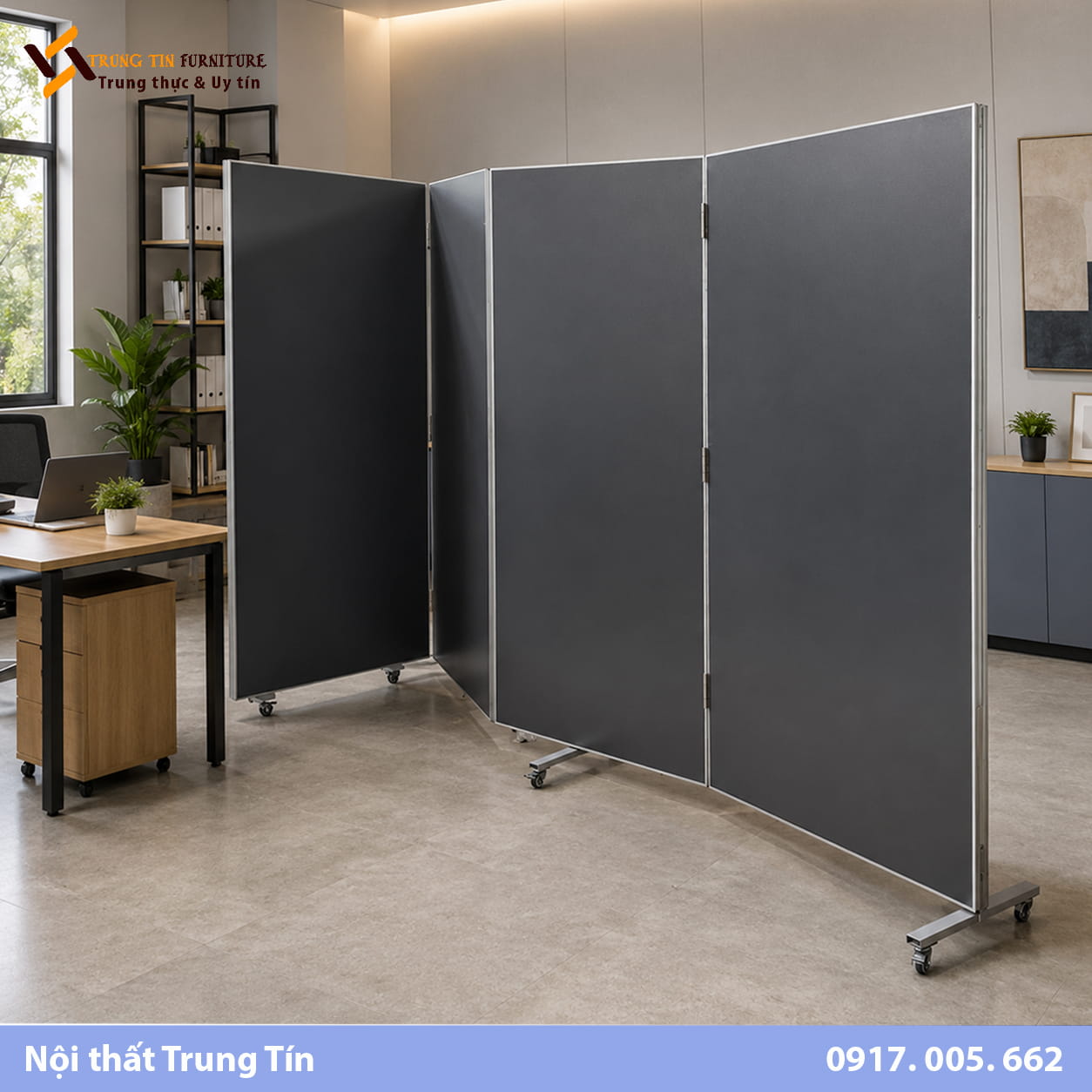 Vách ngăn di động khung nhôm VACH-007 Vách ngăn di động khung nhôm VACH-007