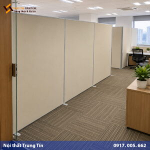 Vách ngăn văn phòng khung nhôm MDF VACH-008