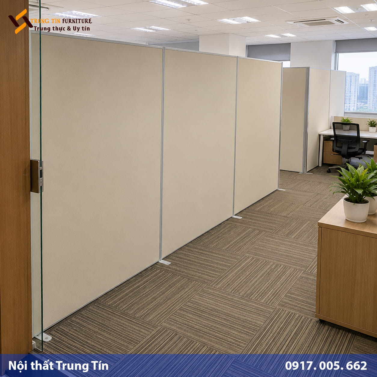 Vách ngăn văn phòng khung nhôm MDF VACH-008 Vách ngăn văn phòng khung nhôm MDF VACH-008