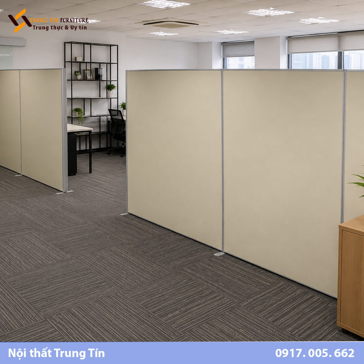 Vách ngăn văn phòng khung nhôm MDF VACH-008 Vách ngăn văn phòng khung nhôm MDF VACH-008