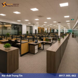 Vách ngăn bàn làm việc khung nhôm kính MDF VACH-009