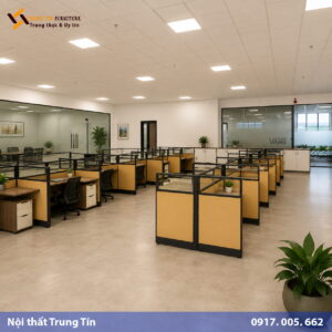 Vách ngăn bàn làm việc khung nhôm kính MDF VACH-009