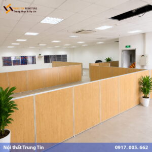 Vách Ngăn Văn Phòng Gỗ Công Nghiệp Vân Gỗ Sang Trọng | VACH-013
