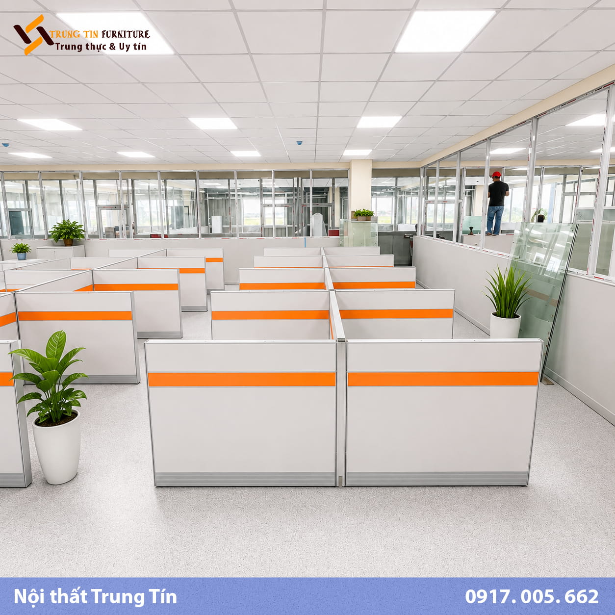 Vách nỉ khung nhôm phân chia bàn làm việc văn phòng VACH-019 Vách nỉ khung nhôm phân chia bàn làm việc văn phòng VACH-019