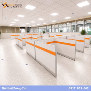 Vách nỉ khung nhôm phân chia bàn làm việc văn phòng VACH-019
