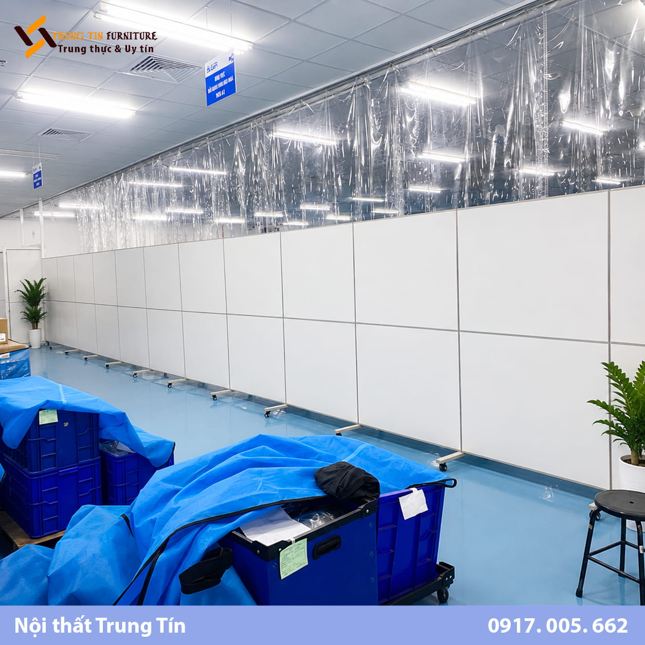 Vách ngăn nỉ di động có bánh xe cho văn phòng VACH-021 Vách ngăn nỉ di động có bánh xe cho văn phòng VACH-021