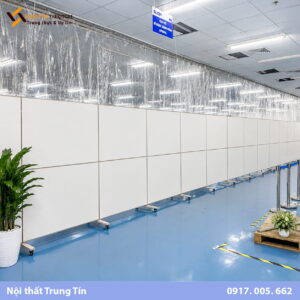 Vách ngăn nỉ di động có bánh xe cho văn phòng VACH-021