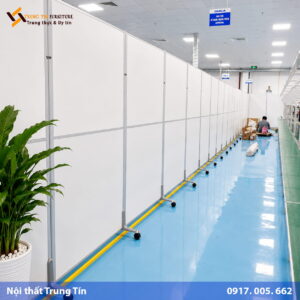 Vách ngăn nỉ di động có bánh xe cho văn phòng VACH-021