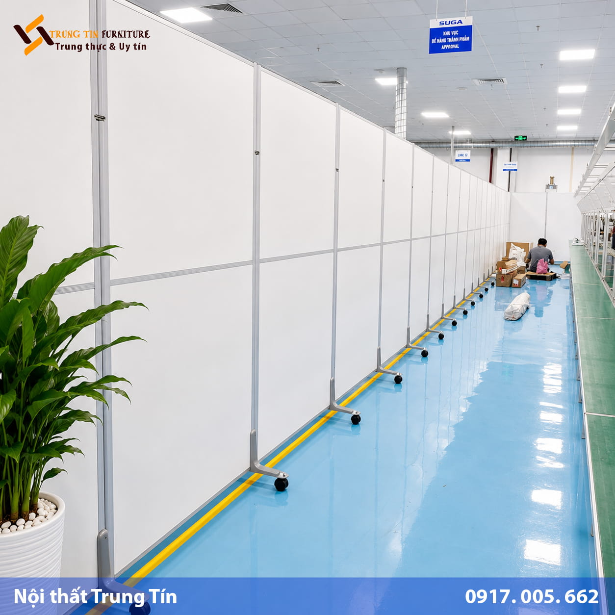 Vách ngăn nỉ di động có bánh xe cho văn phòng VACH-021 Vách ngăn nỉ di động có bánh xe cho văn phòng VACH-021