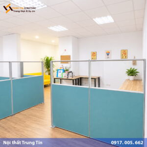 Vách nỉ khung nhôm kết hợp kính lấy sáng VACH-022