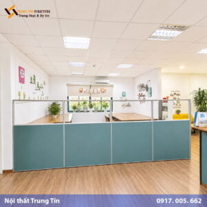 Vách nỉ khung nhôm kết hợp kính lấy sáng VACH-022