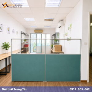 Vách nỉ khung nhôm kết hợp kính lấy sáng VACH-022