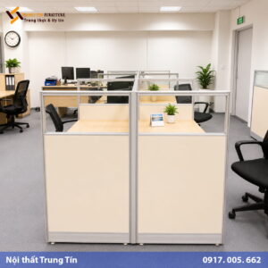 Vách nỉ khung nhôm kết hợp kính lấy sáng VACH-022