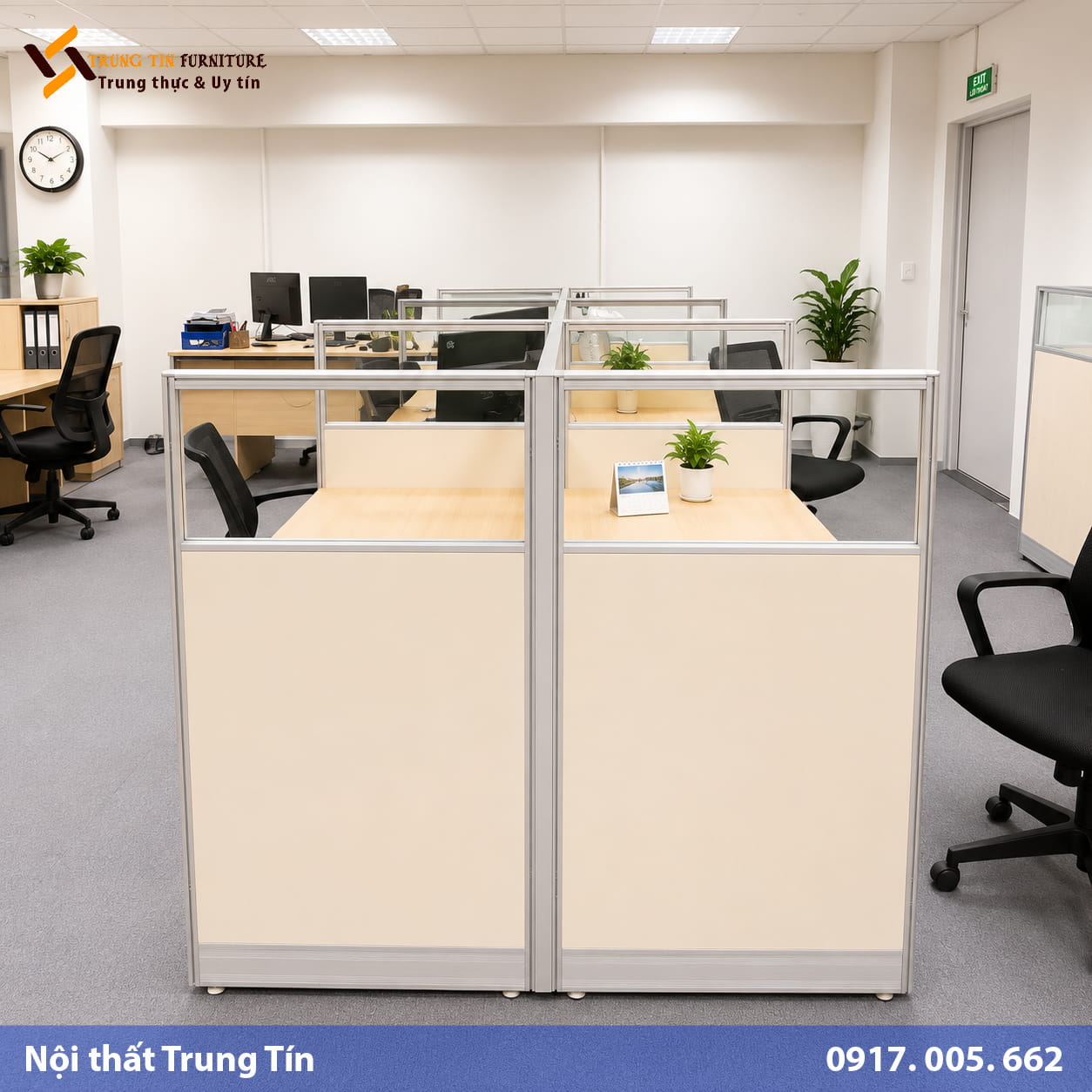 Vách nỉ khung nhôm kết hợp kính lấy sáng VACH-022 Vách nỉ khung nhôm kết hợp kính lấy sáng VACH-022