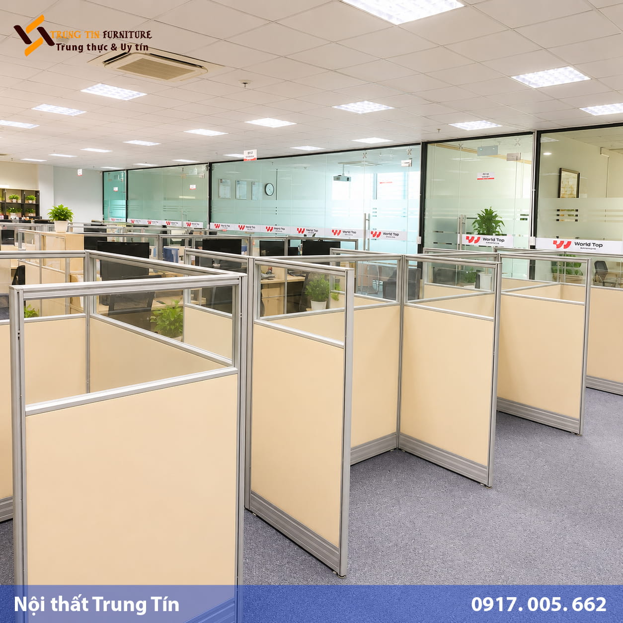 Vách nỉ khung nhôm kết hợp kính lấy sáng VACH-022 Vách nỉ khung nhôm kết hợp kính lấy sáng VACH-022