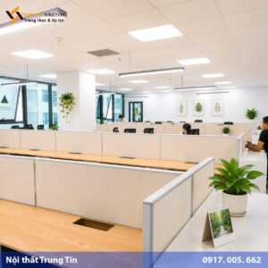 Vách nỉ khung nhôm phân khu bàn làm việc VACH-023