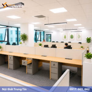 Vách nỉ khung nhôm phân khu bàn làm việc VACH-023