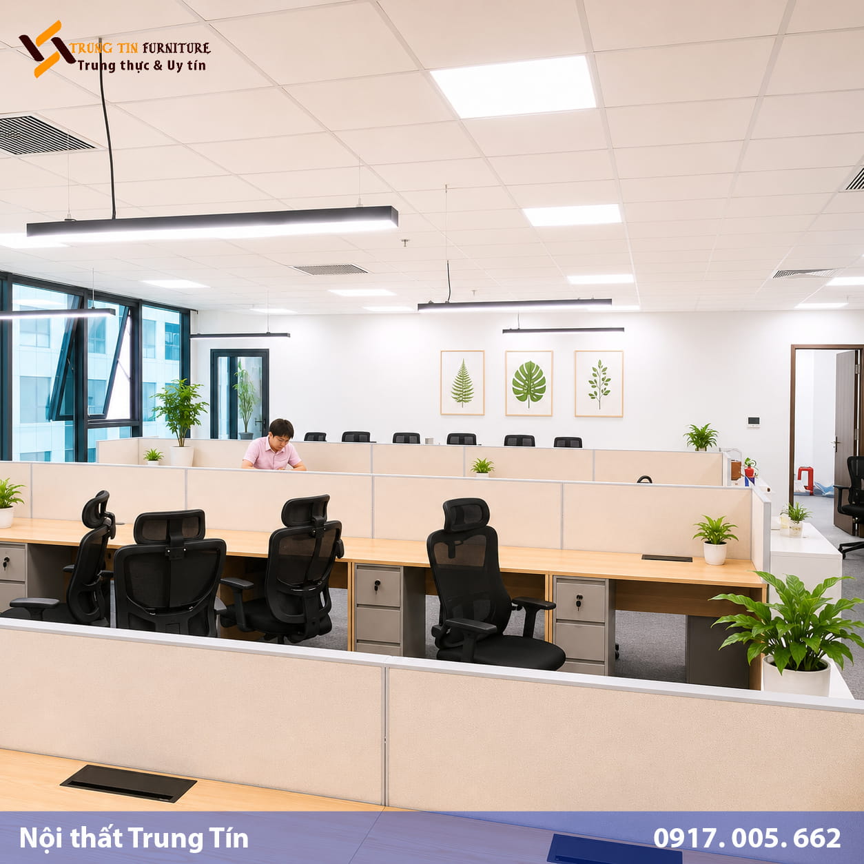Vách nỉ khung nhôm phân khu bàn làm việc VACH-023 Vách nỉ khung nhôm phân khu bàn làm việc VACH-023