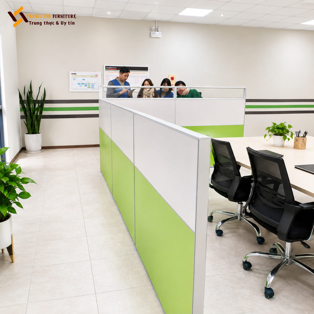 Vách ngăn nỉ bàn làm việc phối màu hiện đại VACH-035 Vách ngăn nỉ bàn làm việc phối màu hiện đại VACH-035