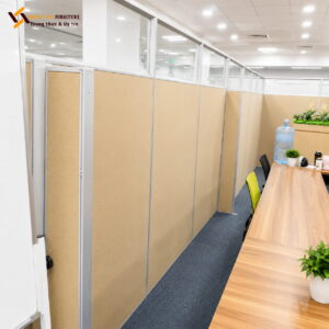 Vách nỉ kính khung nhôm phân chia không gian – VACH-036