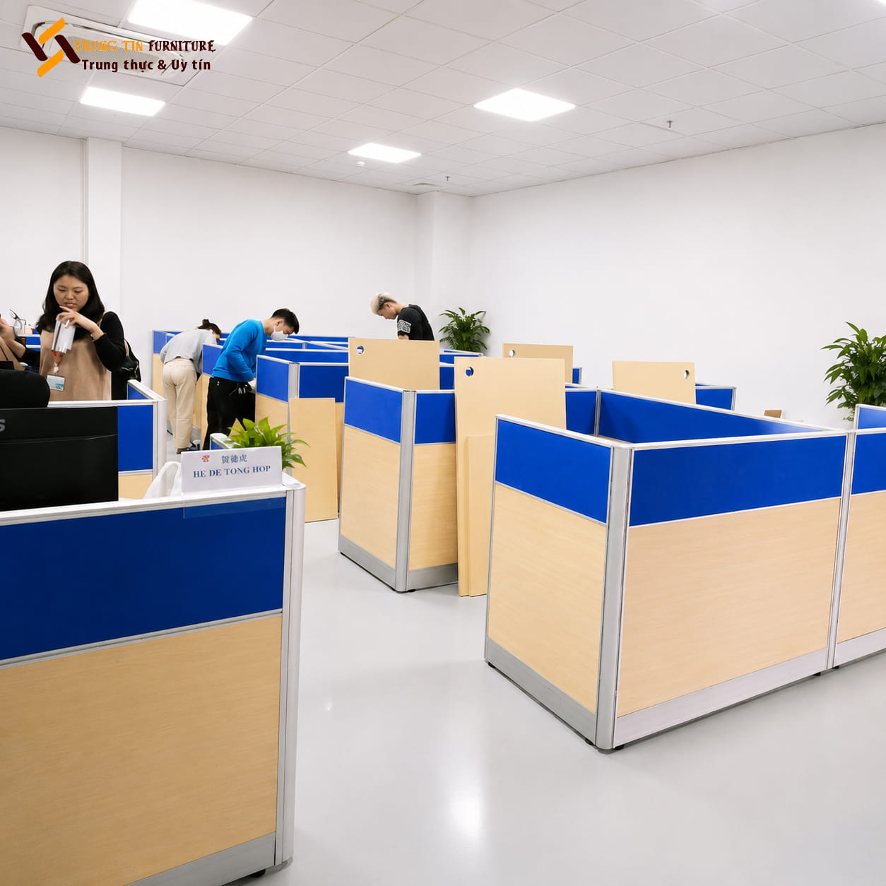 Vách ngăn gỗ nỉ bàn làm việc văn phòng VACH-044 Vách ngăn gỗ nỉ bàn làm việc văn phòng VACH-044