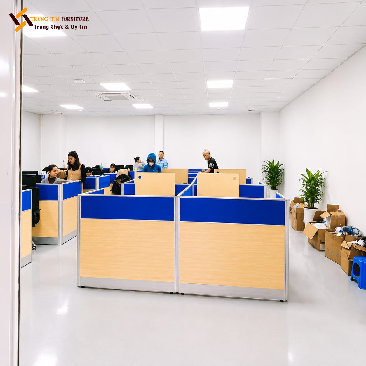 Vách ngăn gỗ nỉ bàn làm việc văn phòng VACH-044 Vách ngăn gỗ nỉ bàn làm việc văn phòng VACH-044