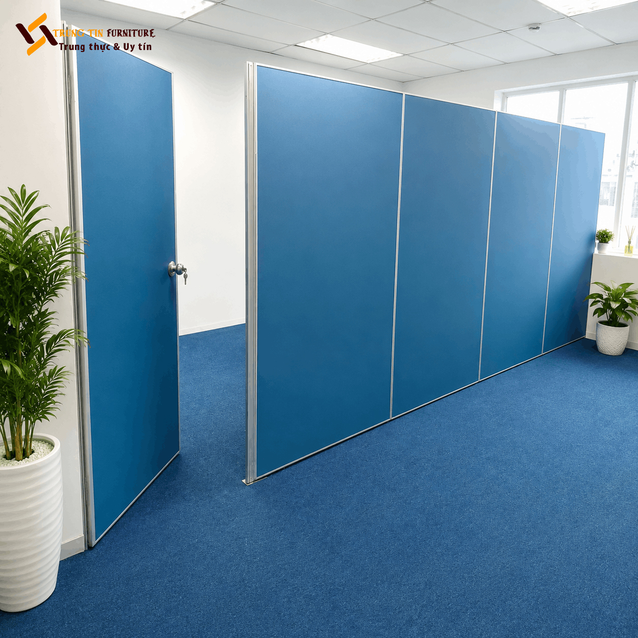 Vách ngăn nỉ kết hợp khung nhôm – VACH-049 Vách ngăn nỉ kết hợp khung nhôm – VACH-049