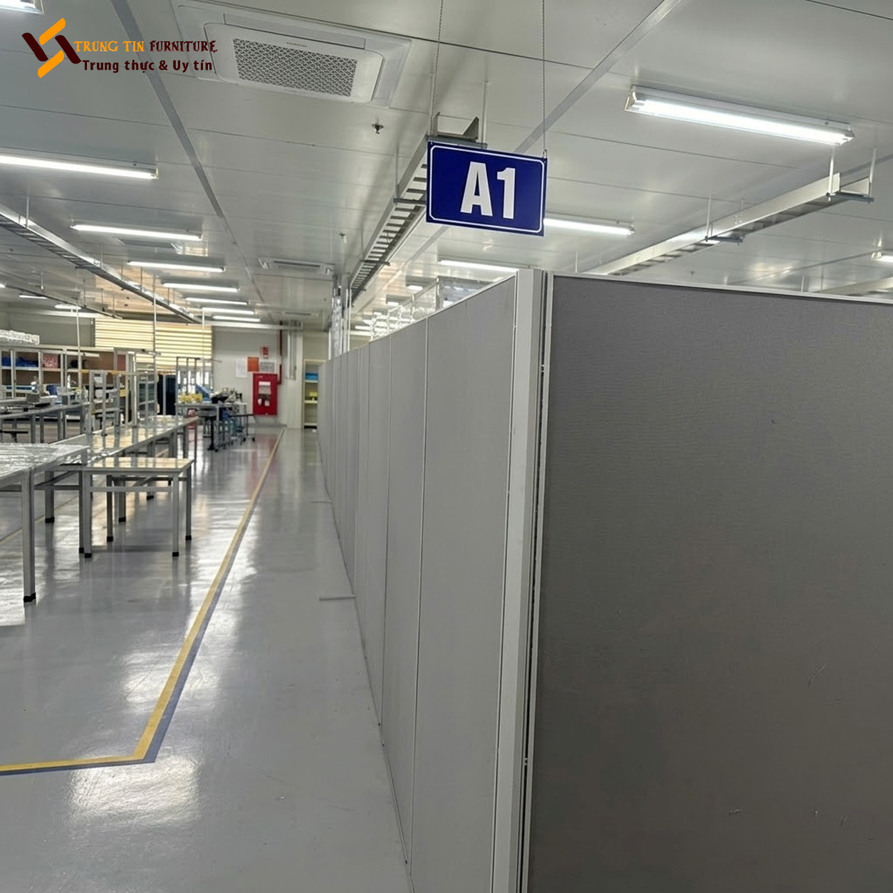 Vách ngăn nỉ kết hợp khung nhôm – VACH-049 Vách ngăn nỉ kết hợp khung nhôm – VACH-049