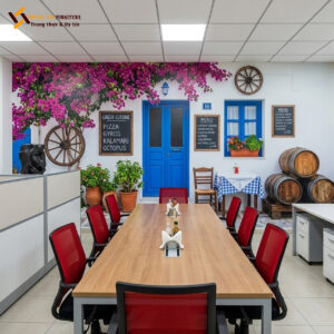 Vách Ngăn Văn Phòng Gỗ Công Nghiệp Khung Nhôm Riêng Tư VACH-054