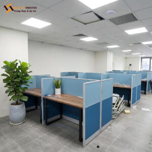 Vách ngăn nỉ bàn làm việc màu xanh dương thanh thoát – VACH-069