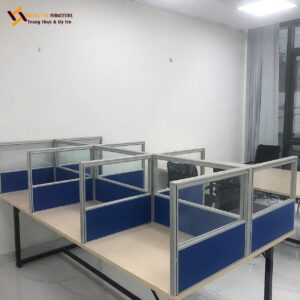 Vách Ngăn Văn Phòng Màu Xanh Hiện Đại VACH-085
